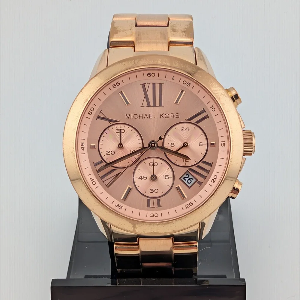Michael Kors MK5778 Stainless Rose Gold Chronograph Watch 40mm Extra‎ Links